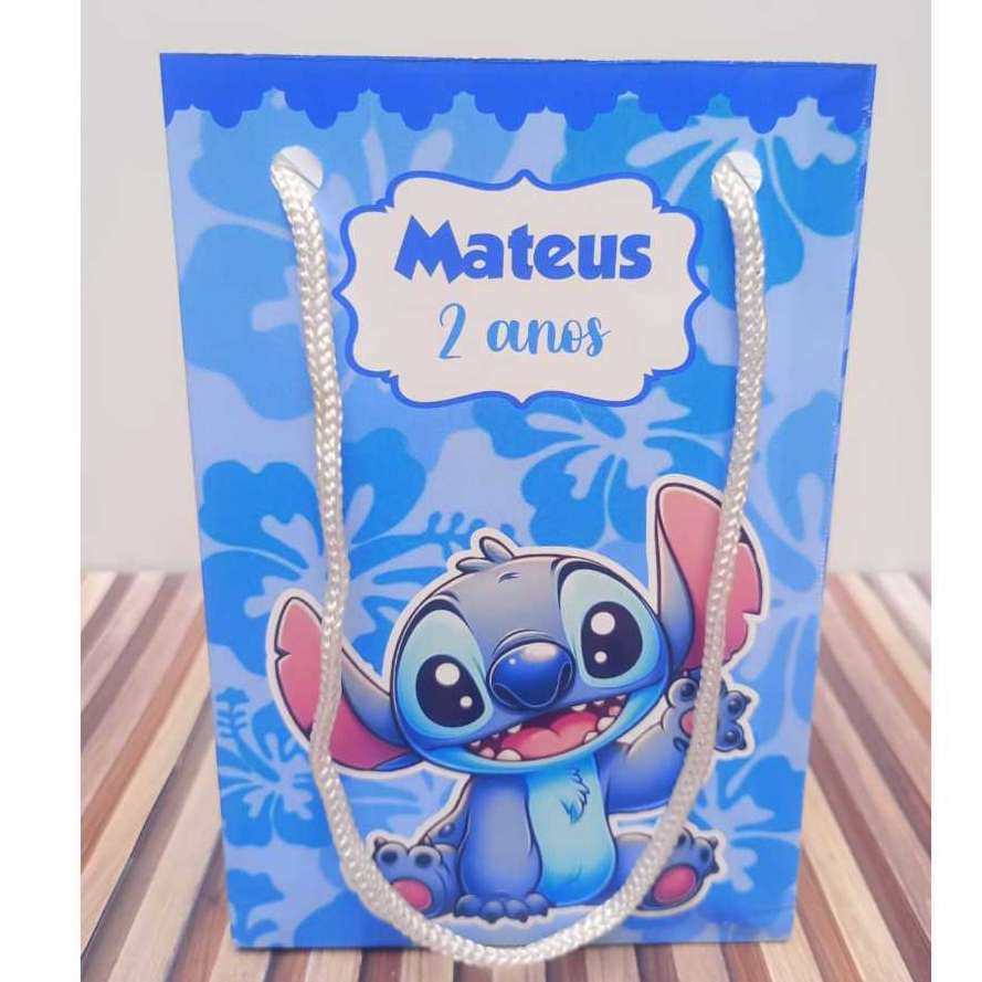 Sacolinha personalizada Stitch  PEGUE E MONTE Lembrancinha de aniversário Sacolinha surpresa