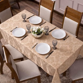 Toalha de Mesa Jacquard Elegante 4 a 6 cadeiras Decorativa Tecido Grosso Premium em Oferta na Shopee