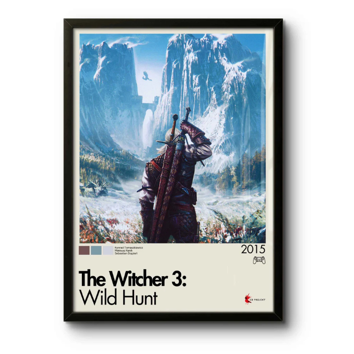 Quadro Decorativo: The Witcher 3 ( 2015 ) v3 gamer, arte visual moderna, decoração de parede, games.
