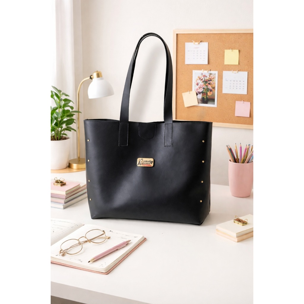 Bolsa Feminina Grande Couro Eco Tipo Sacola Shopper Leve Espaçosa Moderna Casual para Dia a Dia