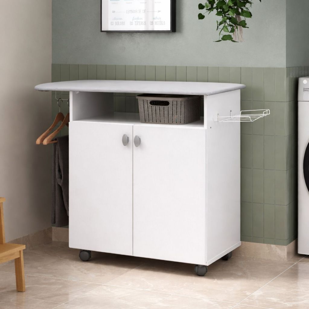 Tábua de Passar Roupa com Armário Multiuso + Cabideiro em Oferta na Shopee