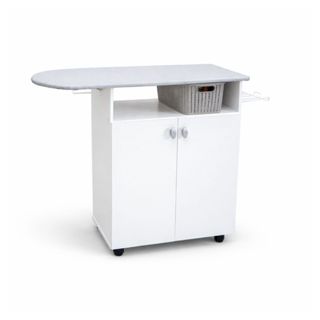 Armário Multiuso c/ Tábua de Passar com Suporte 2 Portas e Rodízios em Oferta na Shopee