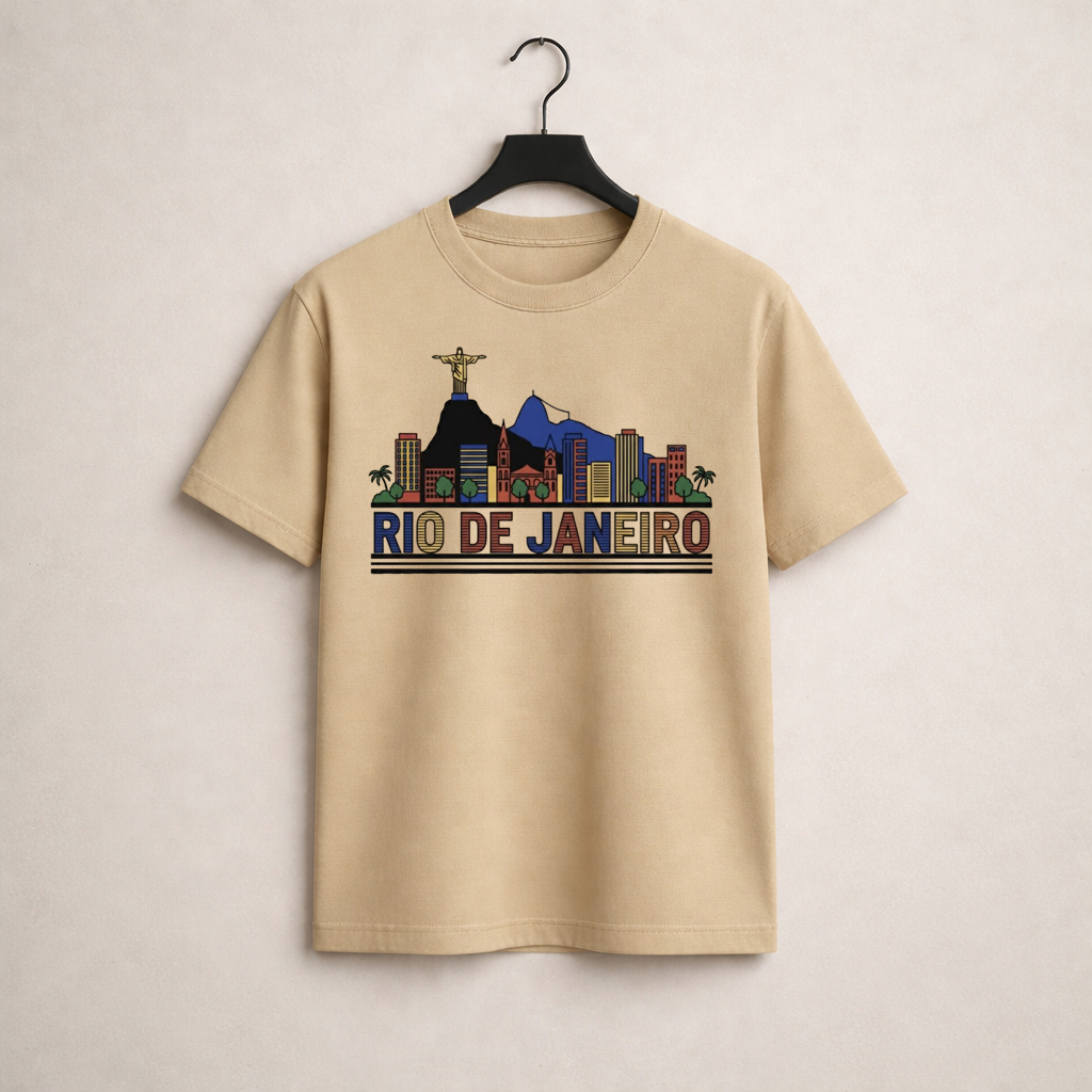 Camiseta Unissex Rio de Janeiro Brasil 100% Algodão Promoção