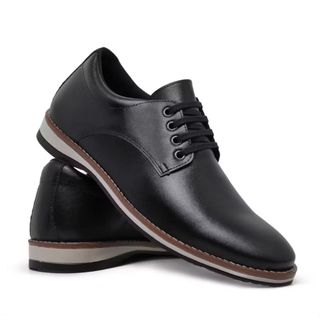 Sapato Social Masculino Clássico com Cadarço Couro Premium Palmilha Conforto Solado Emborrachado Antiderrapante