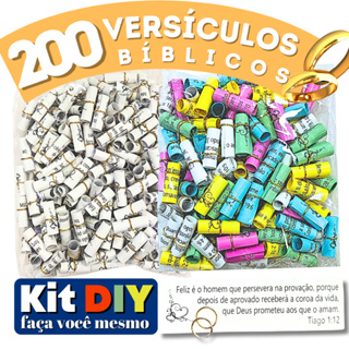 Kit DIY 200 Versículos Bíblicos Enroladinhos | Lembrancinha Cristã Faça Você Mesmo | Eventos Igreja Culto Congresso em Oferta na Shopee
