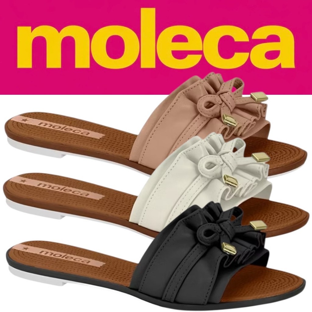 Rasteirinha Feminina Confortável Casual Moleca Laço