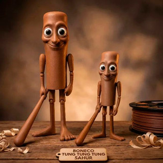 Boneco Tung Tung Sahur 3D Articulado Colecionável Engraçado Brinquedo Decorativo