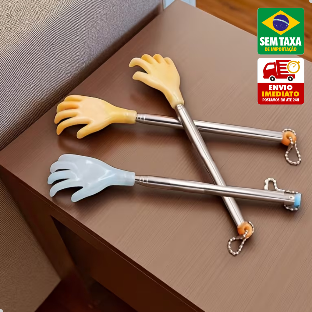 Arranhador Coçador de Costas com Cabo Telescópico Retrátil 44cm Cores Sortidas
