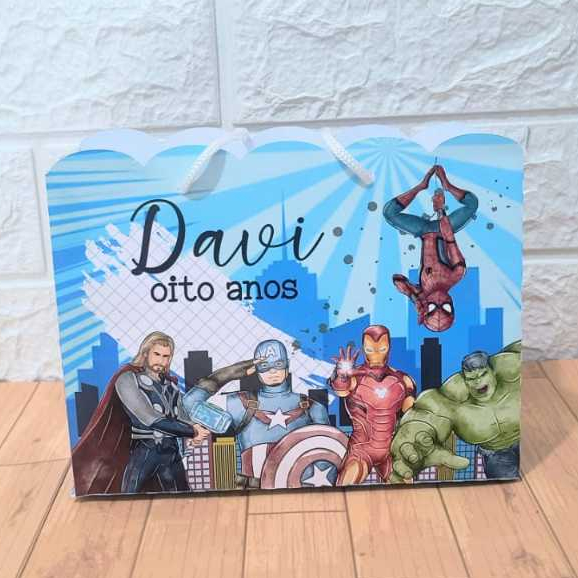 Sacolinha Personalizada - AVENGERS - HERÓIS - VINGADORES ( Bolsinha Nuvem) aniversário, Lembrancinha, Festa Infantil