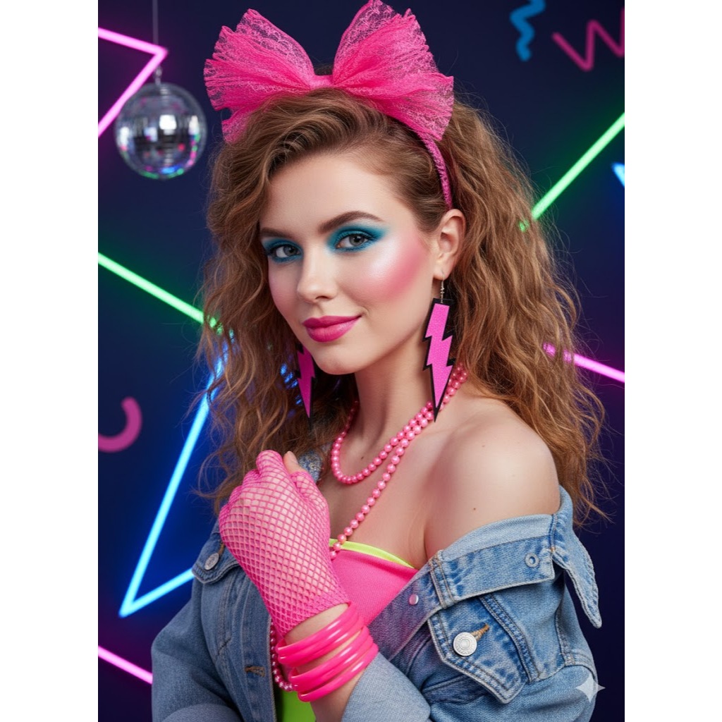 BAMBULUÁ Kit Cosplay Anos 70 80 90 Neon Acessório Festa Fantasia Retrô Carnaval Vintage Dança Cores em Oferta na Shopee