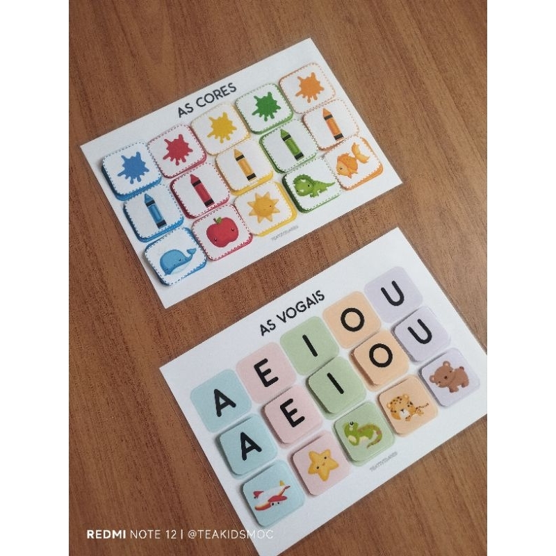 FICHA DAS CORES E VOGAIS/ADAPTADO PARA AUTISTAS