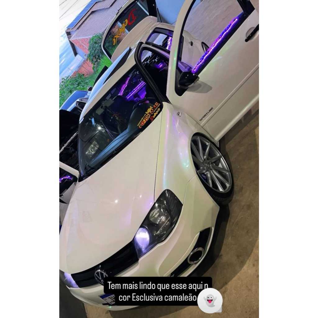 Tinta automotiva base poliester Branco Camaleão Verde P/ Roxo 718 em Oferta na Shopee