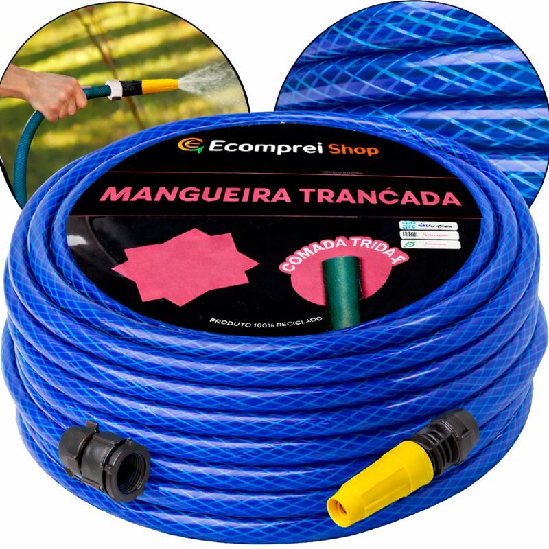 Mangueira De Jardim Reforçada Trançada Completa 10/15/20/25/30/35/50 Metros
