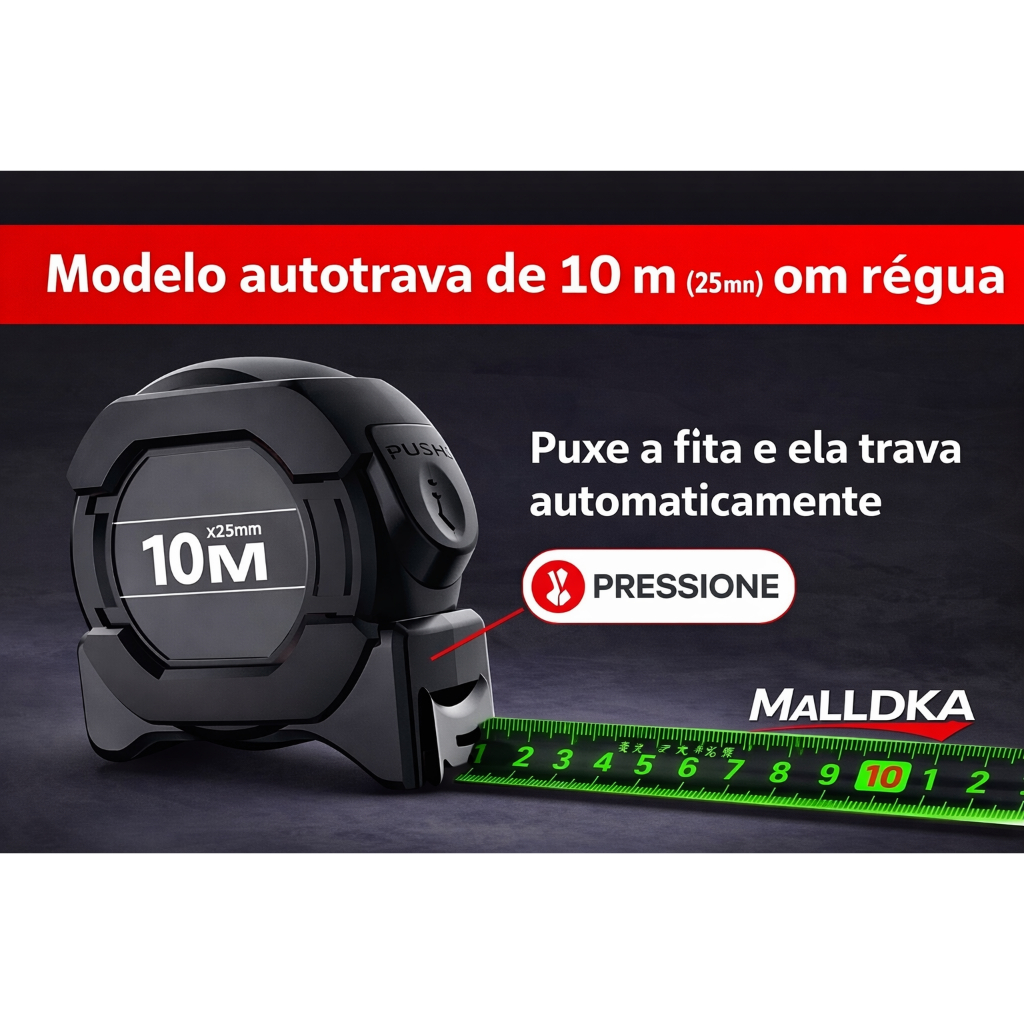 Trena Pofissional com 10/5  Metros Resistente Fita Métrica 10M Trava Automática em Oferta na Shopee