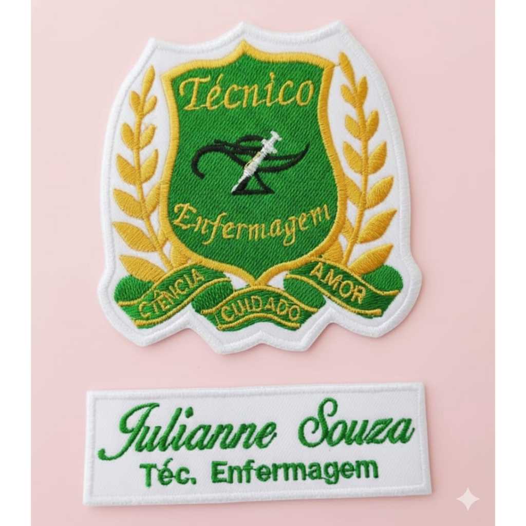 Patvh T[ecnico em Enfermagem - Logo e nome em Oferta na Shopee