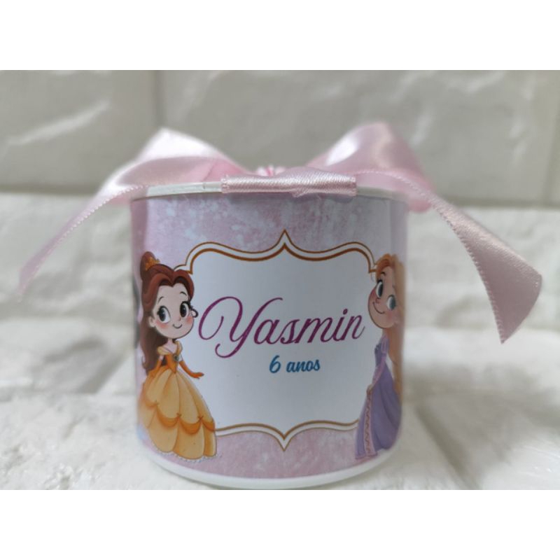Kit Tubolatas Personalizadas PRINCESAS Cute 5x6 - Aniversário/Chá de bebê/Lembrancinha/ maternidade/Batizado/Festas.