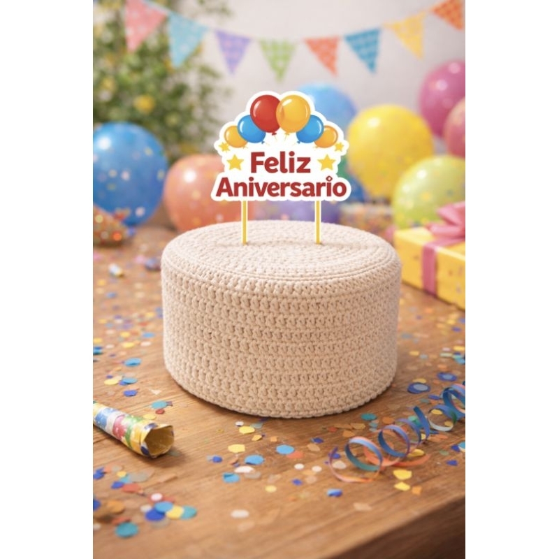 Capa de Bolo Fake em Crochê 20x10cm em Oferta na Shopee