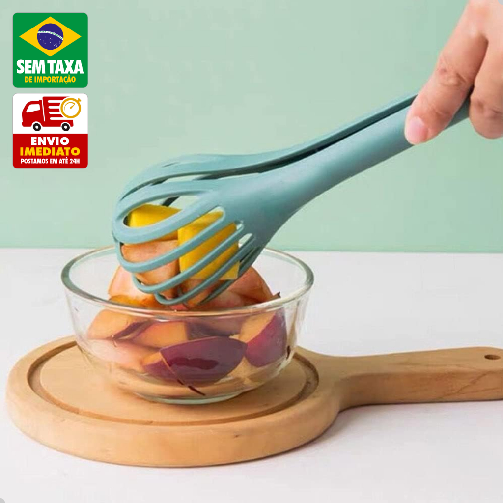 Batedor Pegador de Ovos 3 em 1 Mixer Manual Portátil Utensílio de Cozinha Cores Sortidas