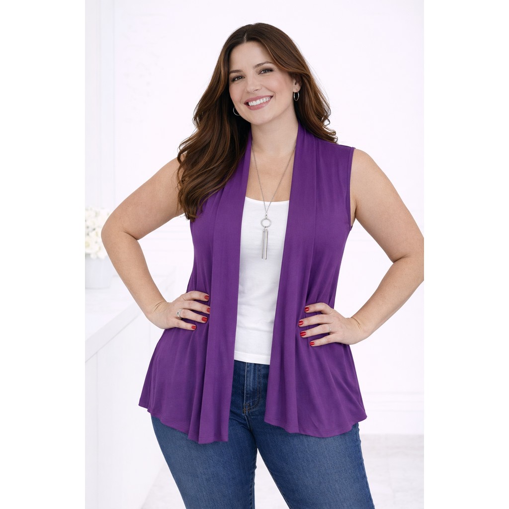 Colete Feminino Plus Size Casual Básico Soltinho Moderno Confortável em Oferta na Shopee