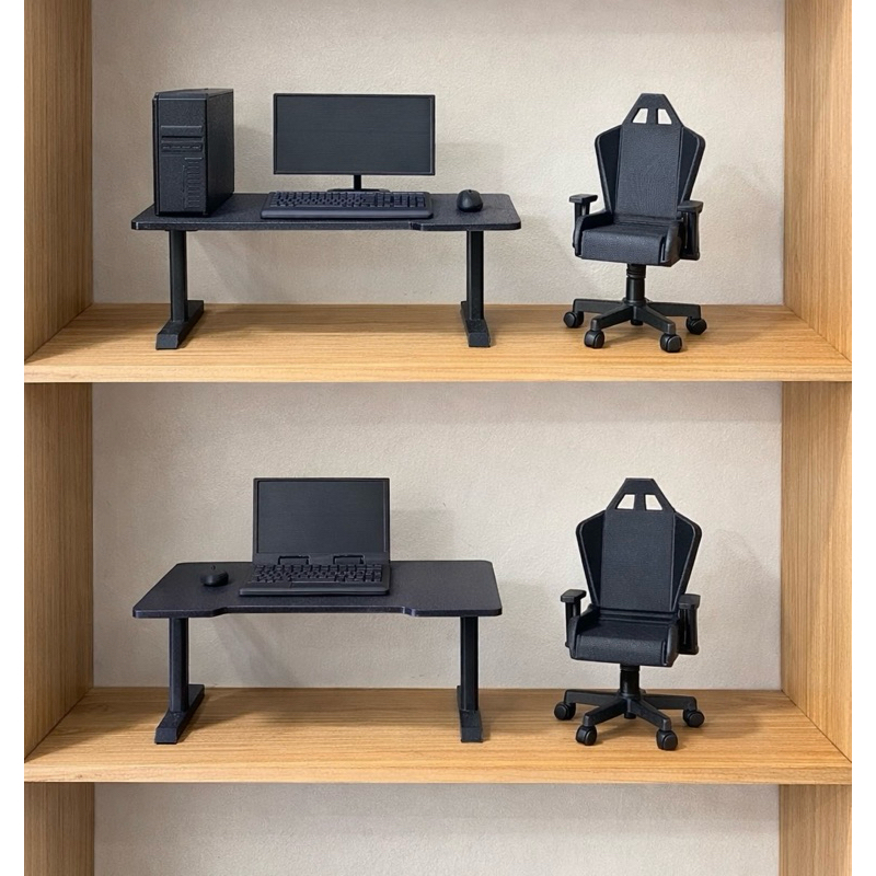 Cenário biscuit computador profissional de T.I miniatura | Mesa gamer, cadeira, monitor, mouse, teclado | geek em Oferta na Shopee