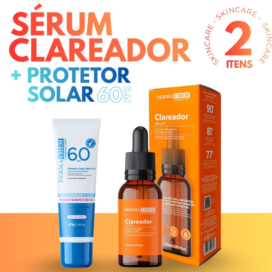 Kit Protetor Solar facial e Sérum Clareador Dermachem