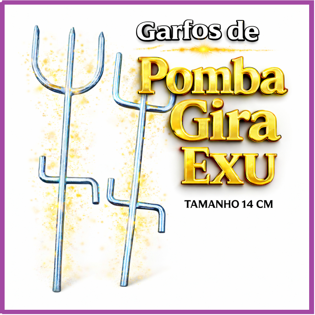Kit 7 Garfo Tridente De EXU e Pombo Gira Ponteira Ferramenta 14cm Umbanda Candomblé