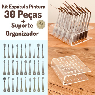 Kit Espátula Pintura 30 Peças + Suporte Organizador em Oferta na Shopee