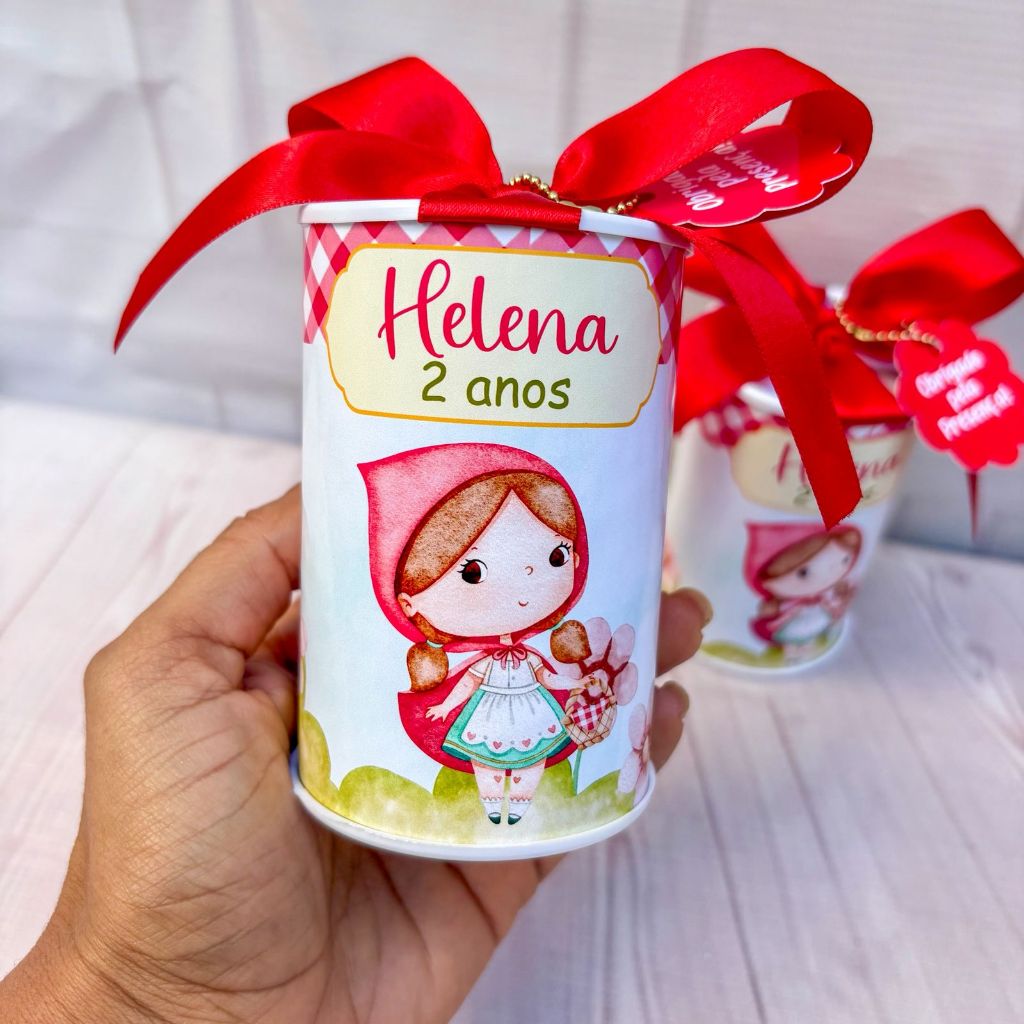 Cofrinhos Personalizados Chapeuzinho vermelho - 50 a 100 unidades Lembrancinha Festa Infantil Aniversário