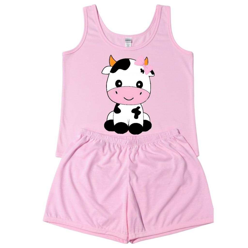 Pijama menina regata infantil verão/do P ao GG personagens