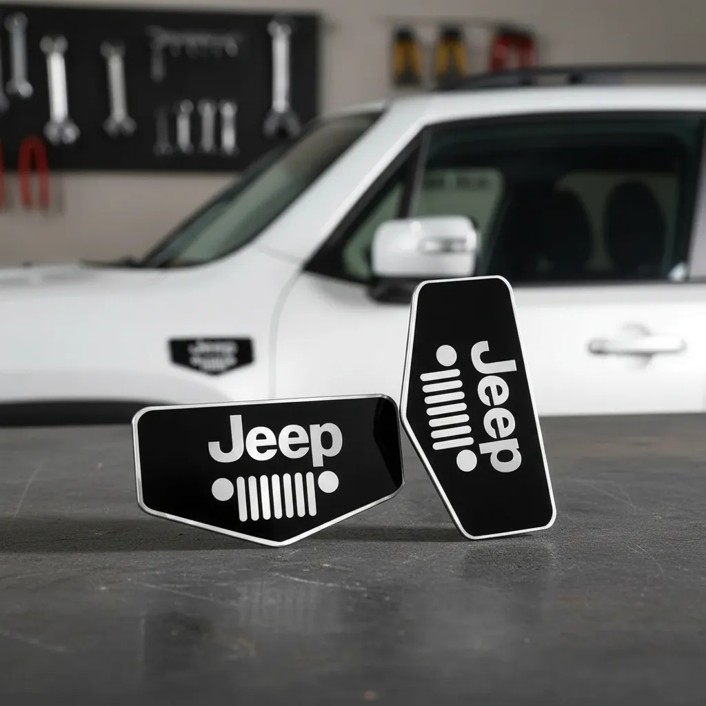 Par Emblema Brasão Lateral Jeep Renegade Compass Commander Resinado