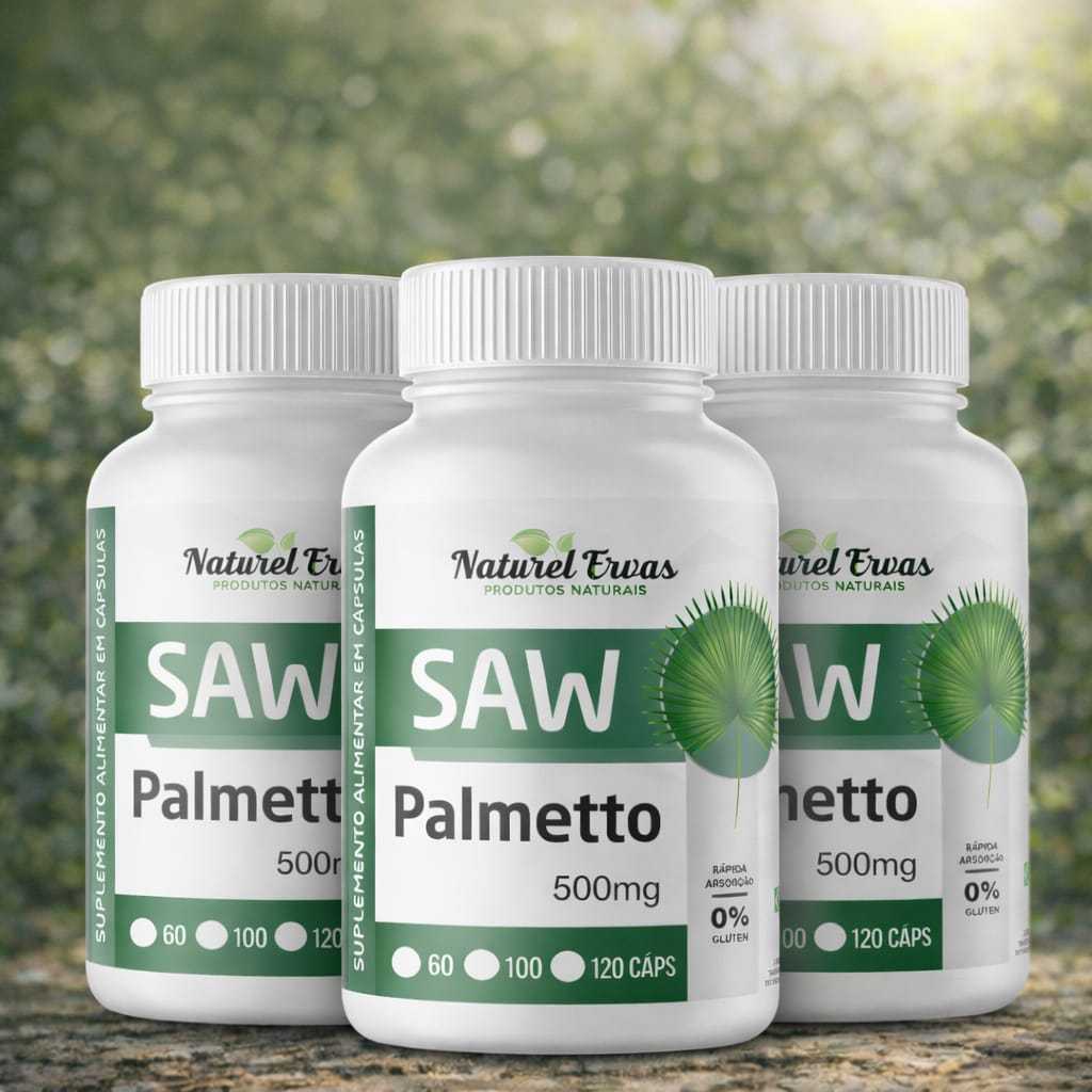 SAW PALMETTO 500mg - 120 Cápsulas Naturais | Qualidade | Envio Rápido