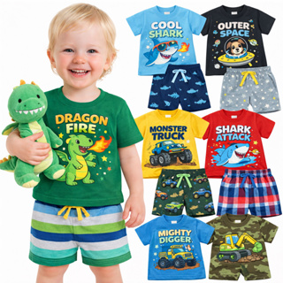 Kit Sortido 6 Peças de Roupas Infantil Menino-Masculino 3 Camisetas + 3 Bermudas - Promoção - Kit com 3 Conjuntos Menino em Oferta na Shopee