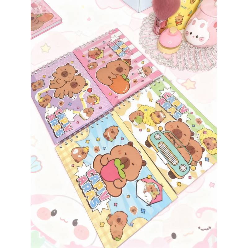 Caderno de Desenho Capivara Kawaii – 4 Modelos Fofos