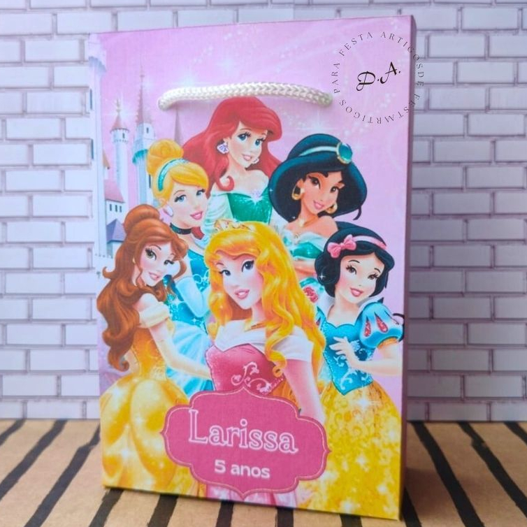 SACOLINHA PRINCESAS PRONTA ENTREGA PEGUE E MONTE TAMANHO 10x15 FESTA INFANTIL LEMBRANCINHA PERSONALIZADA