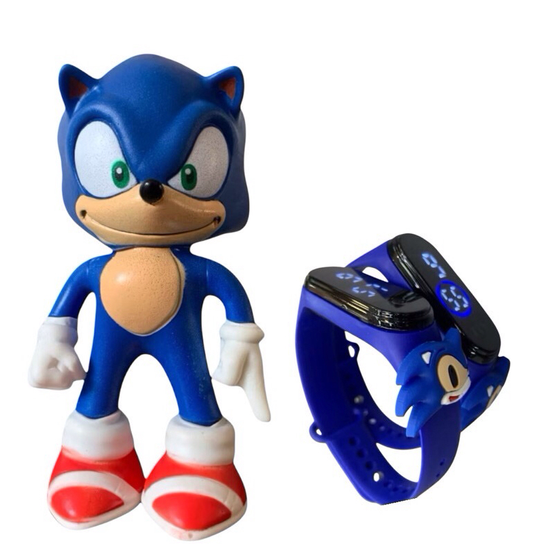 kit2 boneco Sonic e -relógio