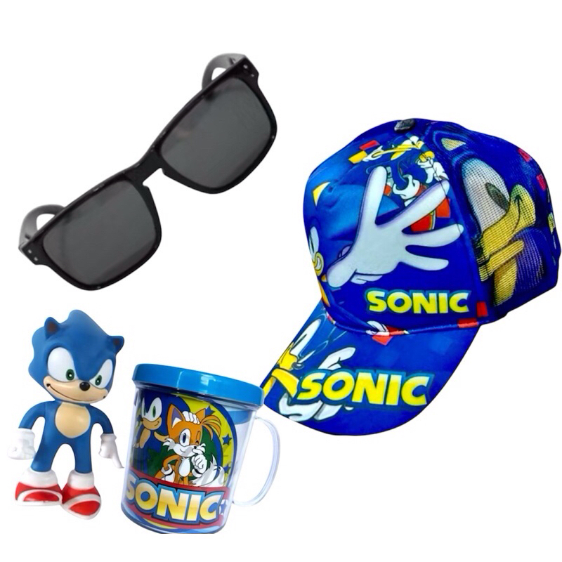kit 4 Sonic1 Boné 1 Oculos 1 Caneca 1