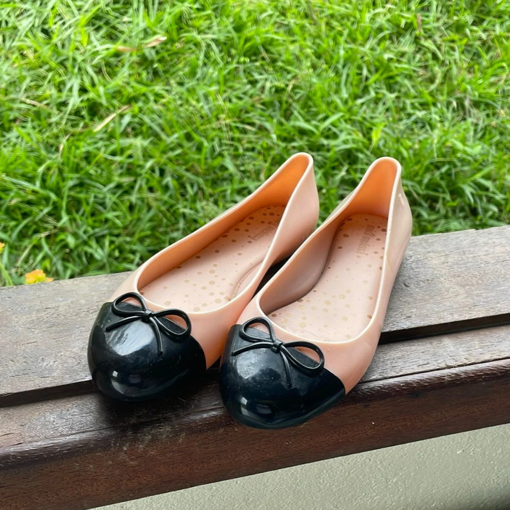 Mini Melissa sweet love cap toe infantil - rosa glitter [Brechó]