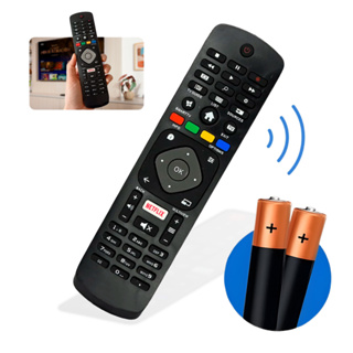 Controle Remoto Para Tv Philips Smart Universal Netflix + 2 Pilhas em Oferta na Shopee