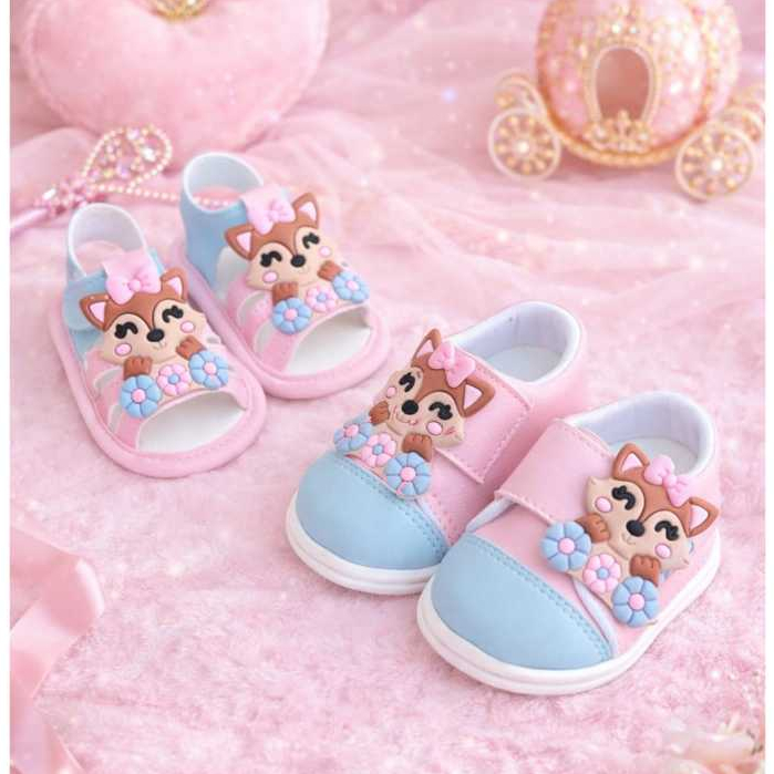 Combo Estilo Menina Recem Nascido Rapozinha Tenis+Sandalia Confortavel em Oferta na Shopee