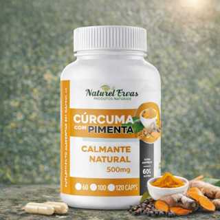 CÚRCUMA COM PIMENTA 120 CÁPSULAS 100% NATURAL E ORIGINAL PREMIUM em Oferta na Shopee