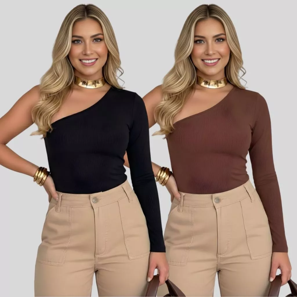 Kit 2 Blusas Femininas Mula Manca Manga Longa – Suplex com Forro, Moda Feminina Estilosa