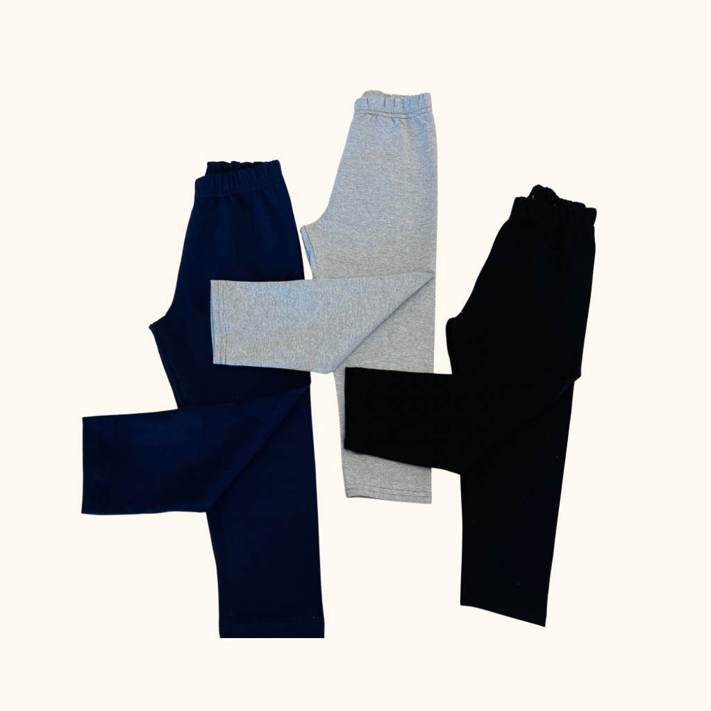 Kit 3 Calça Legging Infantil Cotton Menina Juvenil 1 ao 8 Atacado