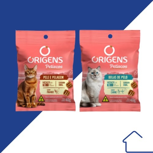 Origens Premium Especial Petiscos Bolas de Pelo e Pele e Pelagem 80g