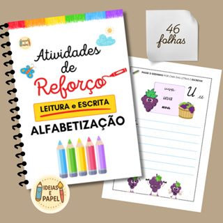 Apostila A4 com 46 Atividades de Reforço – Mais Vendido ~Leitura e Escrita | Alfabetização Infantil em Oferta na Shopee