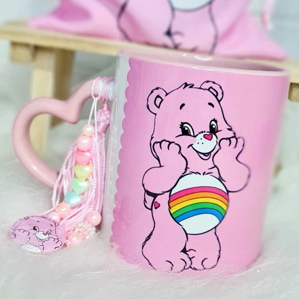 Caneca Personalizada Ursinhos Carinhosos - Acompanha saquinho de tecido e pingente