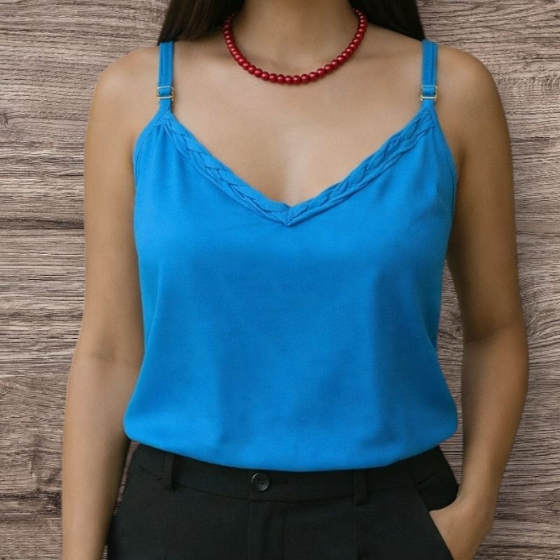 Regata Feminina Básica de Alcinha Regulável Kit 2 Blusa Soltinha