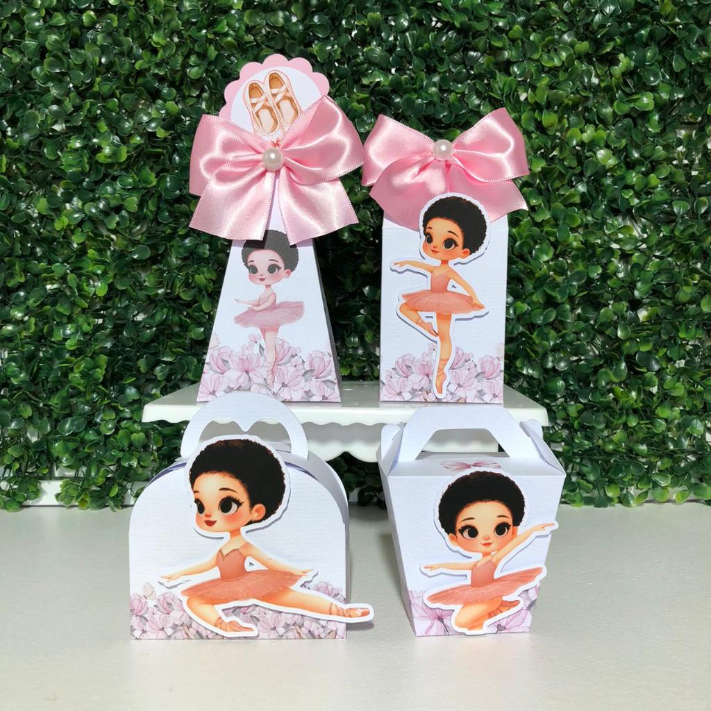 KIT FESTA CAIXINHAS PERSONALIZADAS BAILARINA LEMBRANCINHAS