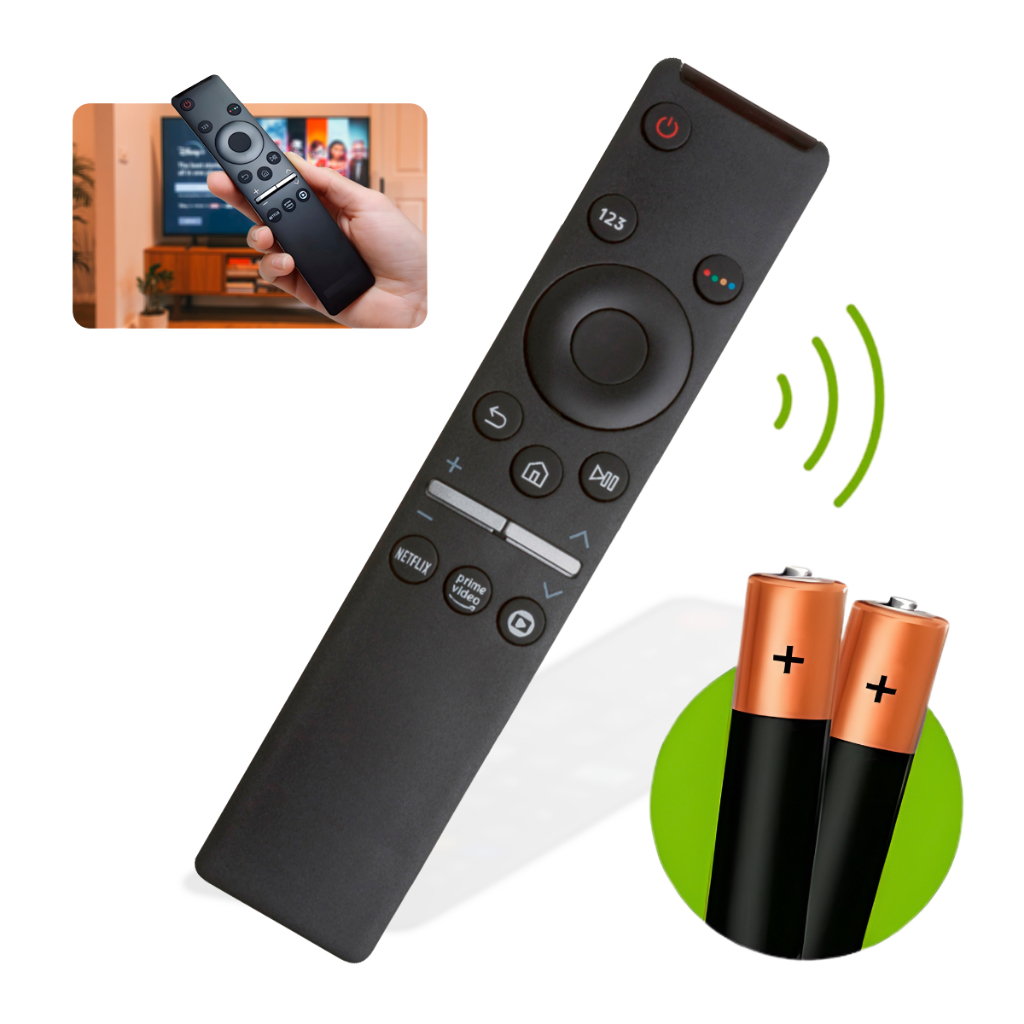 Controle Remoto Para Tv Samsung Smart 4k Netflix Prime Globoplay + 2 Pilhas em Oferta na Shopee