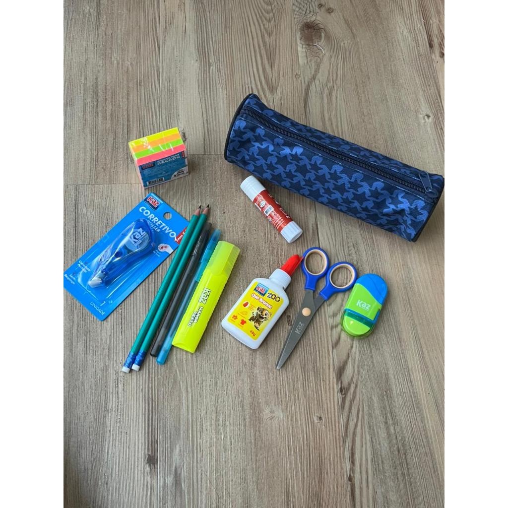 Kit material escolar com estojo COMPLETO -
