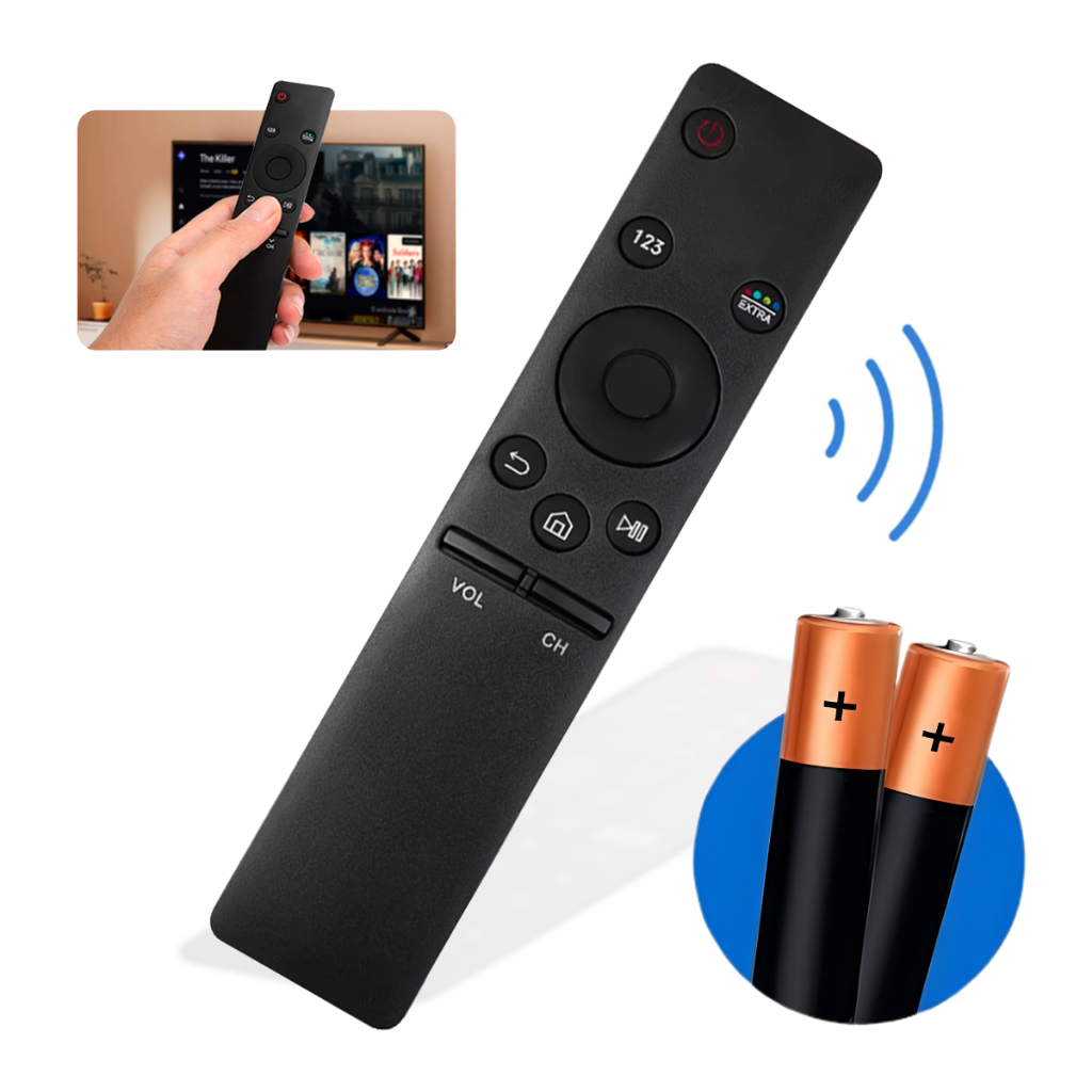 Controle Remoto Para Tv Samsung Smart 4k Digital + 2 Pilhas